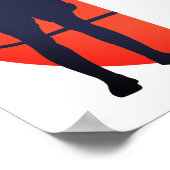 Gepersonaliseerd meisje Basketball Split Monogram Poster (Hoek)