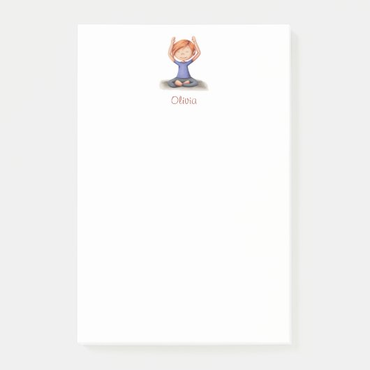 Gepersonaliseerd meisje dat yoga Post-it® notes do (Voorkant)