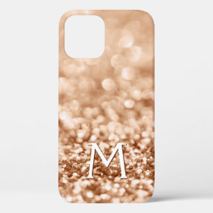 Gepersonaliseerd meisje Glitter Sparkles Monogram iPhone 12 Hoesje