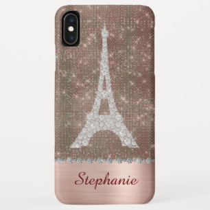 Gepersonaliseerd meisje Paris Diamond Roos Gold iPhone XS Max Hoesje