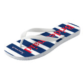 Gepersonaliseerd meisje van Honor Red White Blue Teenslippers (Schuin)