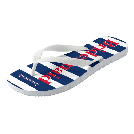Gepersonaliseerd meisje van Honor Red White Blue Teenslippers (Schuin)