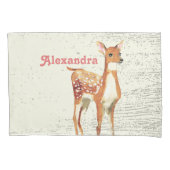 Gepersonaliseerd meisje's Room Deer Wood Texture Kussensloop (Voorkant)
