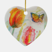 Gepersonaliseerd meisjesnaam Tulip Floral Ornament (Achterkant)