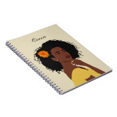 Gepersonaliseerd Melanin African American Queen No Notitieboek (Rechterzijde)