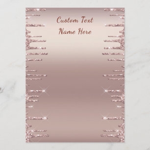 Gepersonaliseerd menu voorbeeld Roze gouden glinst