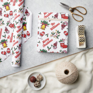 Gepersonaliseerd Merry Christmas Wrapping Paper —  Cadeaupapier