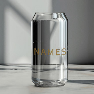 Gepersonaliseerd met achternaam of bijnaam erop blikvorm glas