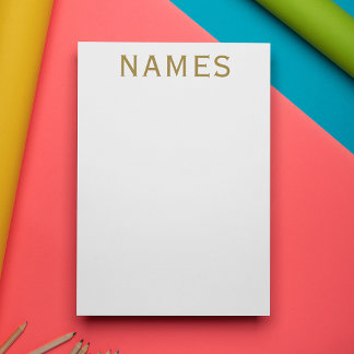 Gepersonaliseerd met achternaam of bijnaam erop briefpapier