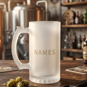 Gepersonaliseerd met achternaam of bijnaam erop matglas bierpul