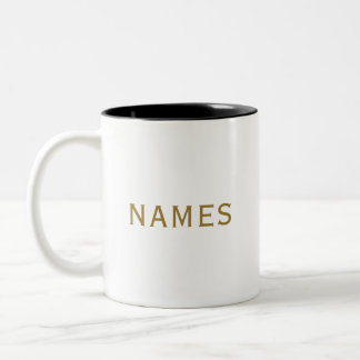 Gepersonaliseerd met achternaam of bijnaam erop tweekleurige koffiemok