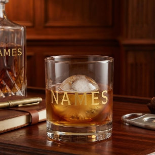 Gepersonaliseerd met achternaam of bijnaam erop whisky glas