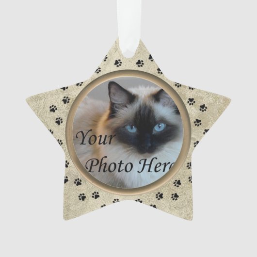 Gepersonaliseerd met foto- en Verse Pet Memorial Ornament (voorkant)