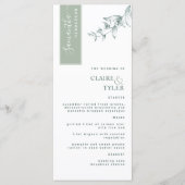 Gepersonaliseerd met gastennaam, Bleke groene brui Menu (Voorkant)