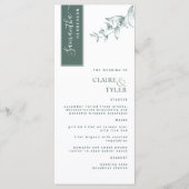 Gepersonaliseerd met Gastnaam, Deep Green Wedding Menu (Voorkant)