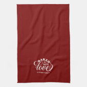 Gepersonaliseerd met Love Red Baking Kitchen Towe Theedoek (Verticaal)