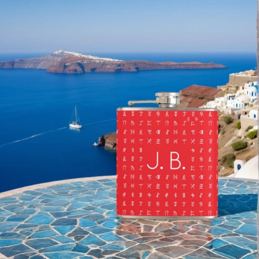 Gepersonaliseerd met Monogram & Runic Symbolen Heupfles