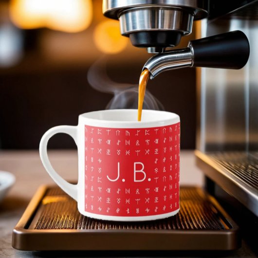 Gepersonaliseerd met Monogram & Runic Symbool Espresso Kop