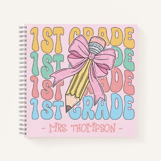 Gepersonaliseerd met naam 1st Grade Teacher Custom Notitieboek (Voorkant)
