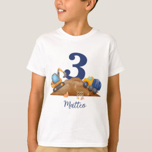 Gepersonaliseerd met naam & nummer, Verjaardag gra T-shirt