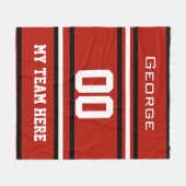 Gepersonaliseerd met naam, #, team, sportfanteam fleece deken (Voorkant (Horizontaal))