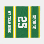Gepersonaliseerd met naam, #, team, sportfanteam fleece deken (Voorkant (Horizontaal))