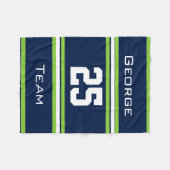 Gepersonaliseerd met naam, #, team, sportfanteam fleece deken (Voorkant (Horizontaal))