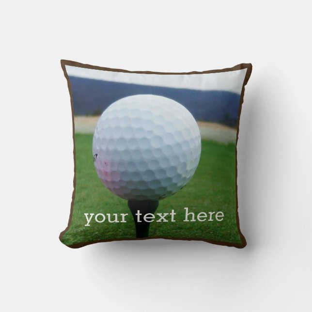 Gepersonaliseerd met name witte golfbal kussen (Voorkant)