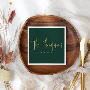 Gepersonaliseerd met namen Elegant kalligrafie sch Servet