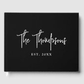 Gepersonaliseerd met namen Elegant kalligrafie Scr Gastenboek (Voorkant)