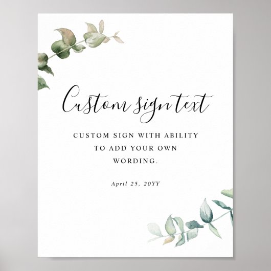 Gepersonaliseerd, met uw aangepaste tekst groen te poster (Voorkant)