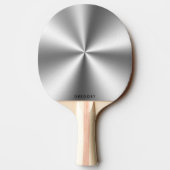 Gepersonaliseerd metallic grijs textuur monogram tafeltennisbatje (Achterkant)