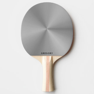 Gepersonaliseerd metallic grijs textuur monogram tafeltennisbatje