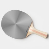 Gepersonaliseerd metallic grijs textuur monogram tafeltennisbatje (Zijkant)