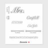 Gepersonaliseerd mevrouw Bride Wedding Shoes Decal Sticker (Vel)