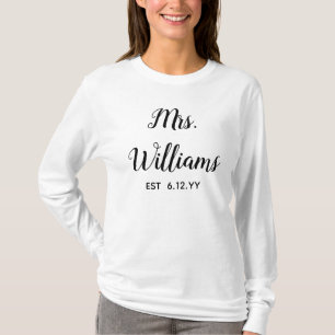 Gepersonaliseerd mevrouw Est Your Date Cadeau voor T-shirt