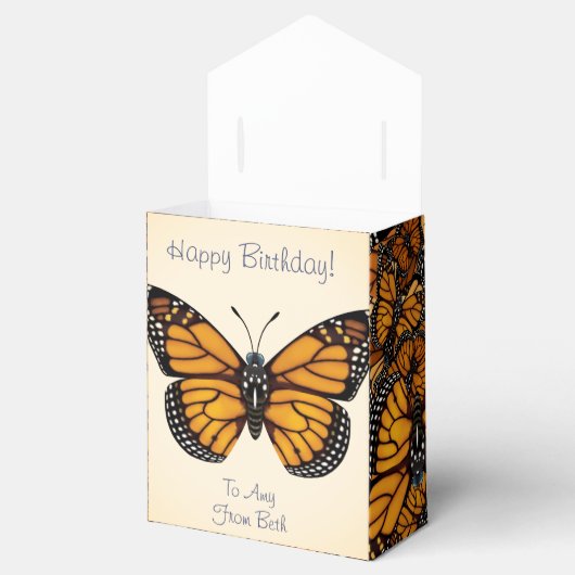 Gepersonaliseerd Migratie van monarchvlinder Bedankdoosjes (Geopend)