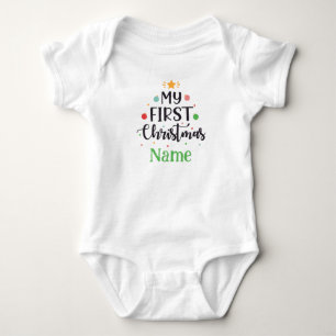 Gepersonaliseerd Mijn Eerste Kerst Schattige Baby Romper