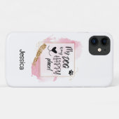 Gepersonaliseerd Mijn Hond is Mijn Gelukkige Plaat Case-Mate iPhone Case (Achterkant (horizontaal))