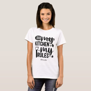 Gepersonaliseerd Mijn keuken Mijn regels Humor T-shirt
