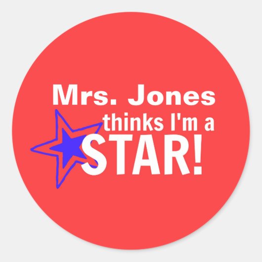 GEPERSONALISEERD- Mijn leraar denkt dat ik een STA Ronde Sticker (Voorkant)