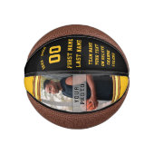 Gepersonaliseerd MINI Basketball of FULL SIZE Blac Basketbal (Voorkant)