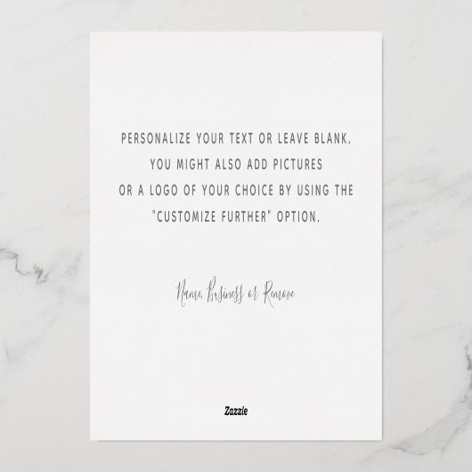 Gepersonaliseerd Minimaal modern Manuscript Wit Da Folie Feestdagenkaart (Achterkant)