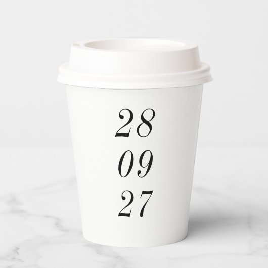 Gepersonaliseerd minimalistisch bruiloft bruids Ve Papieren Bekers (Achterkant)