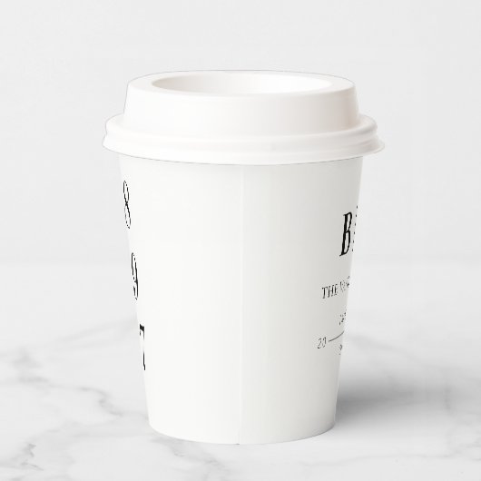 Gepersonaliseerd minimalistisch bruiloft bruids Ve Papieren Bekers (Rechts)