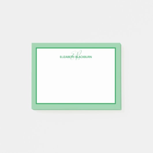 Gepersonaliseerd minimalistisch geluid van monogra post-it® notes (Voorkant)