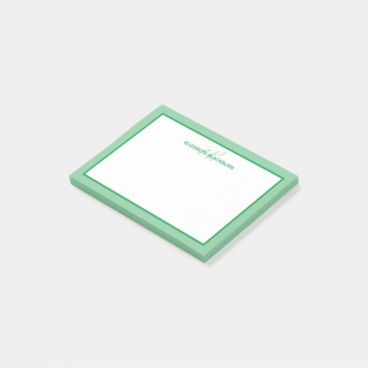 Gepersonaliseerd minimalistisch geluid van monogra post-it® notes (Schuin)