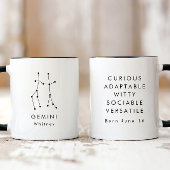 Gepersonaliseerd minimalistisch Gemini sterrenbeel Mok