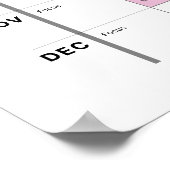 Gepersonaliseerd minimalistisch jaarplanner Poster (Hoek)