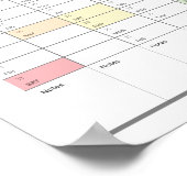 Gepersonaliseerd minimalistisch jaarplanner Poster (Hoek)